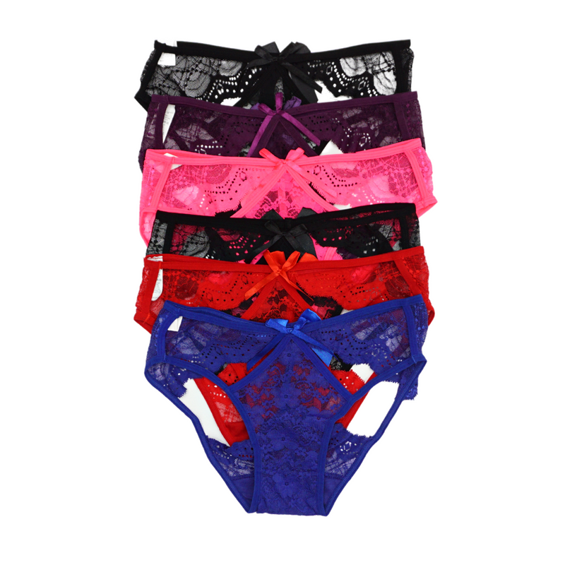 6 Pack Kelly Sexy Open Back Lace Panties Bundle B – Kiss & Tell