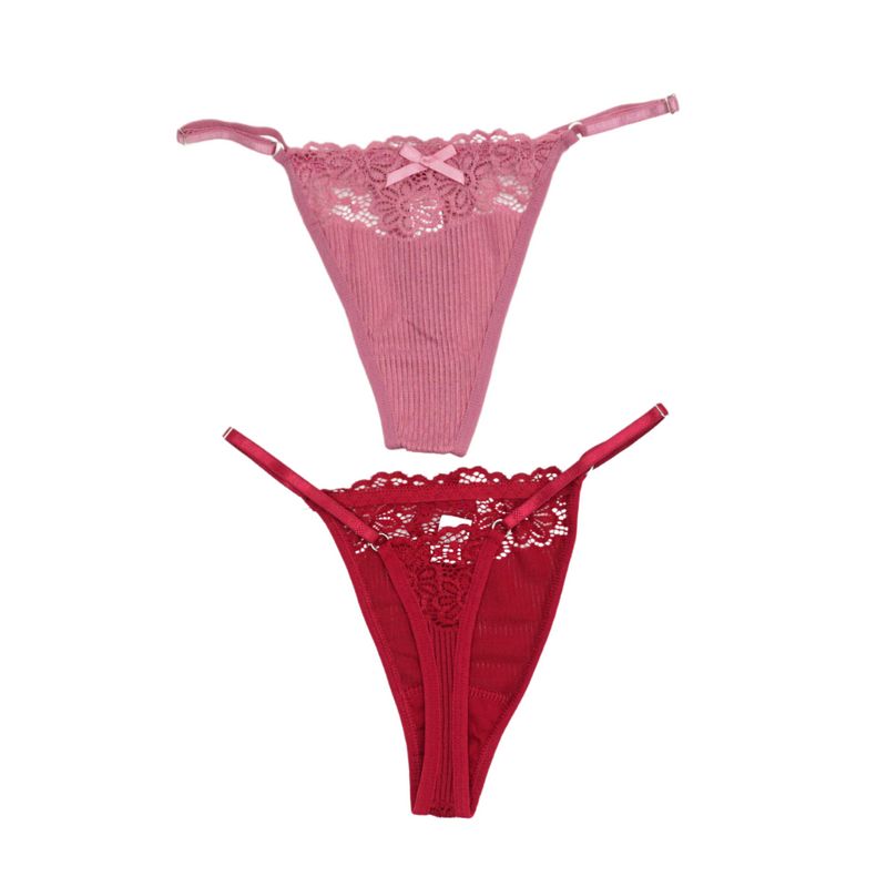 6 Pack Giselle Sexy Lace G String Thong Panties Bundle B – Kiss