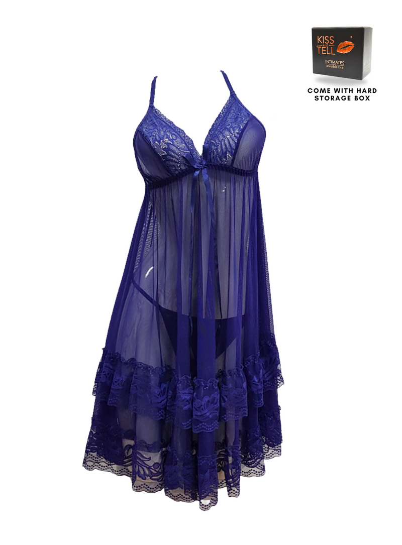 Premium Odelle Lingerie Corset Night Gown Nighties in Blue – Kiss & Tell  Malaysia