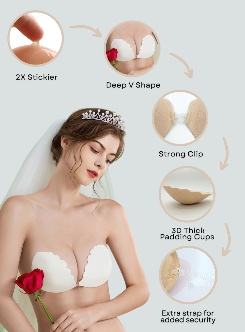 Thick Padded Strapless Backless Push Up Silicon Adhesive Invisible Bra