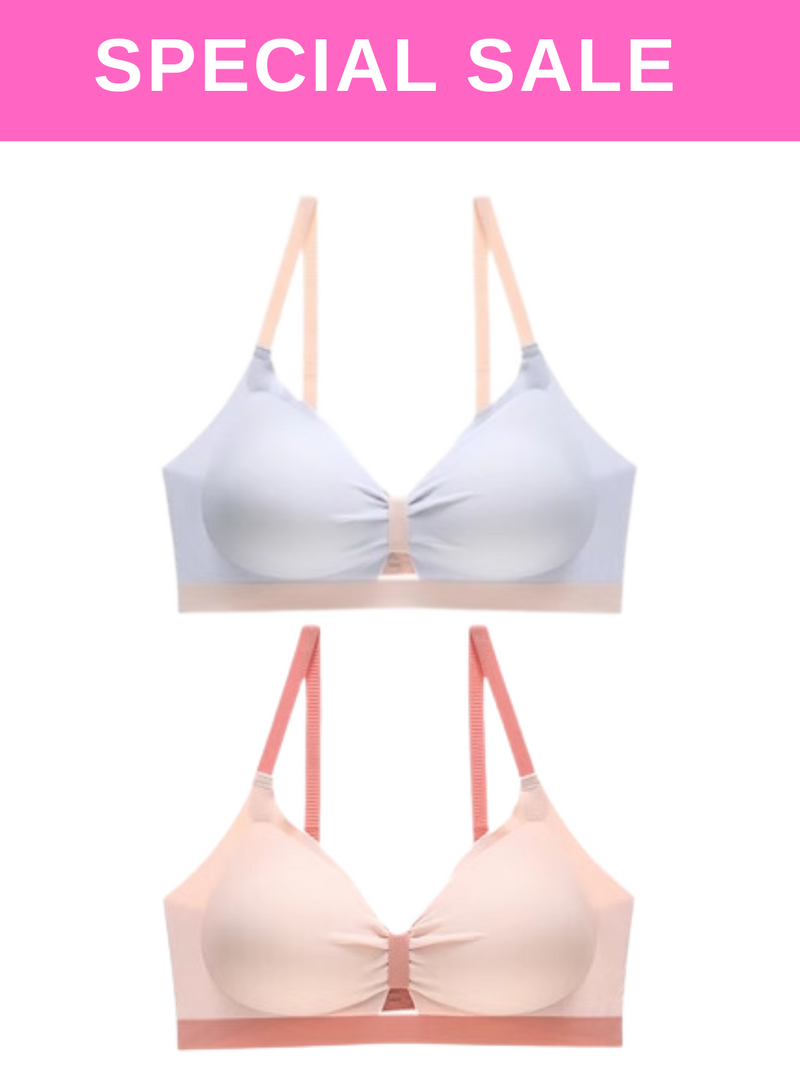 2 Pack Premium Candy Seamless Wireless Push Up Bra in Blue n Pink – Kiss &  Tell Malaysia
