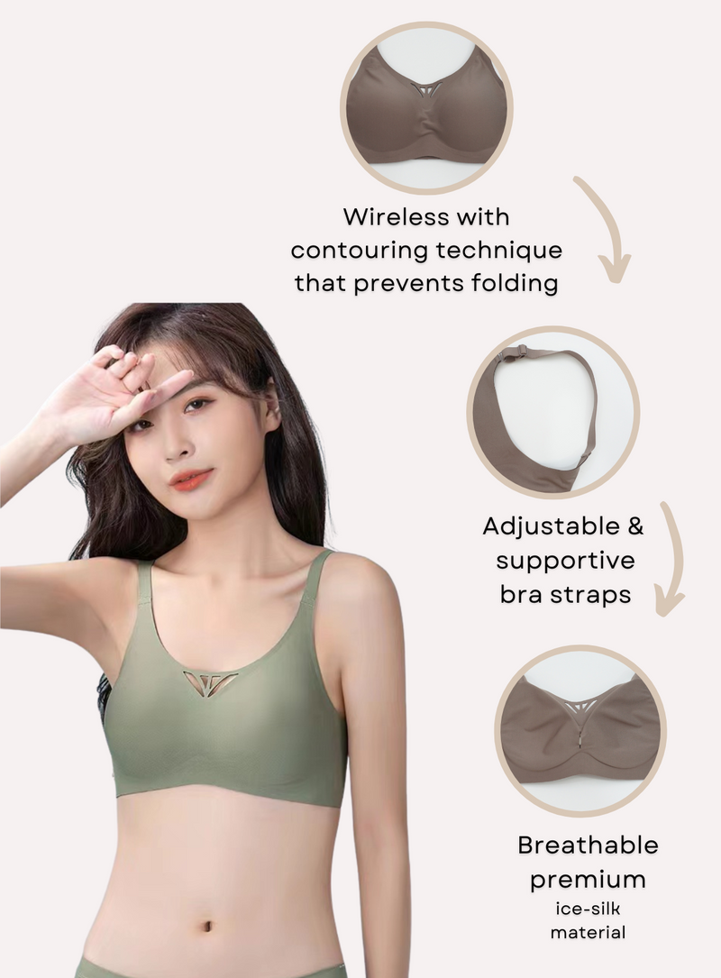 Premium Olivia Seamless Wireless Paded Push Up Bra in White – Kiss & Tell  Malaysia