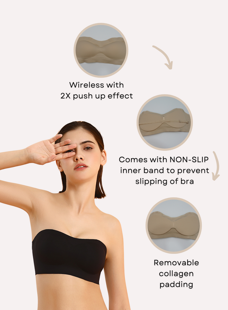 Push-up bra with padding and removable straps