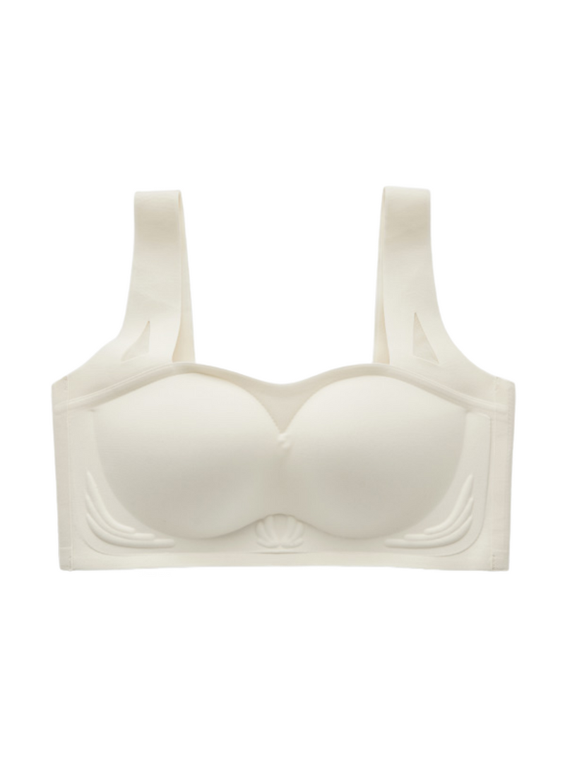 Wireless Bra For Women Push-Up Underwear Solid White 75B