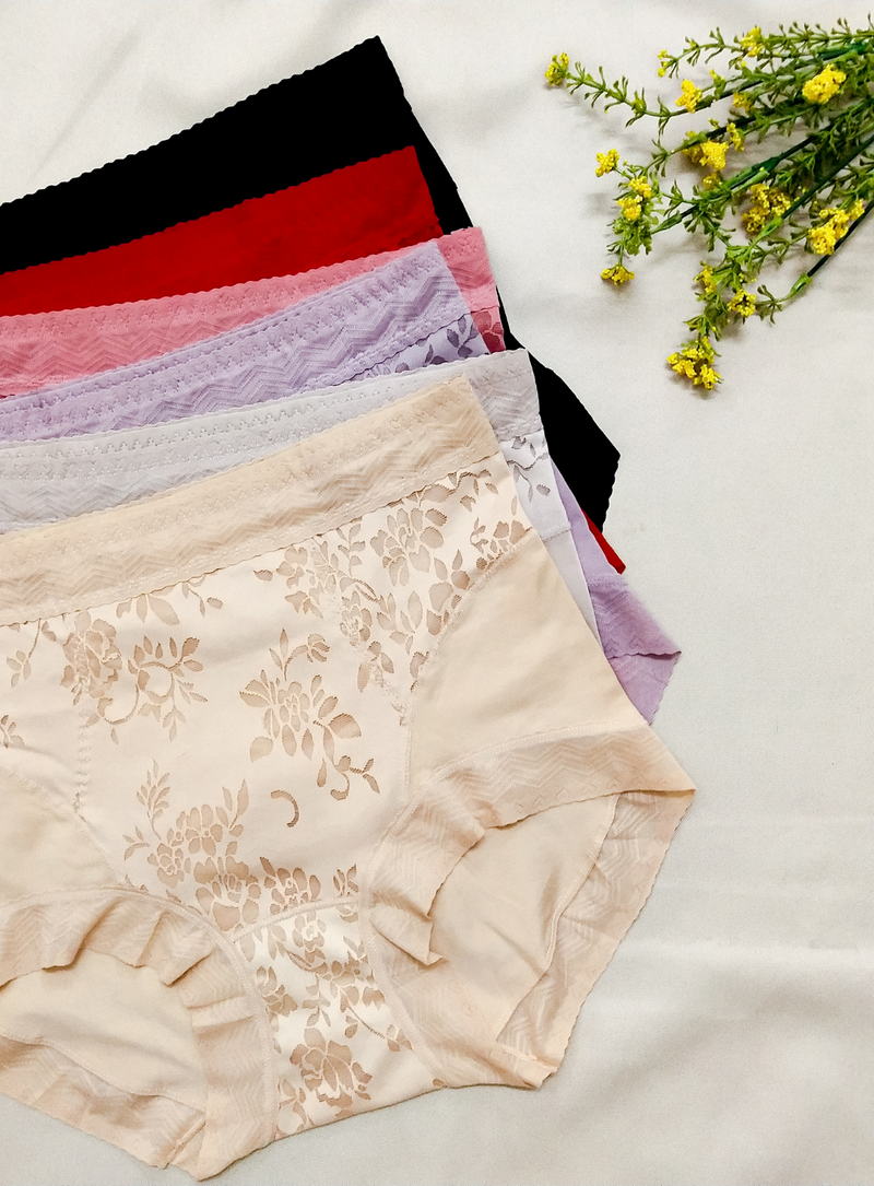 6 Pack Sienna High Waisted Cotton with Lace Panties Bundle B – Kiss u0026 Tell  Malaysia