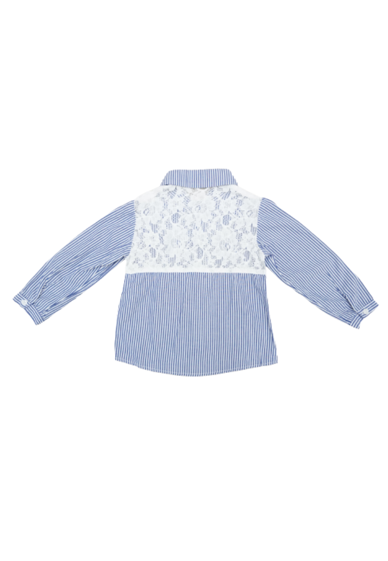 LM L/S Crochet Blouse in Blue