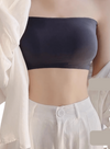 2 Pack Premium Asher Strapless Non-Slip Ice Silk Bralette Top in Black n Grey