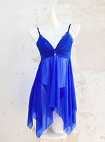 Premium Elvira Lingerie Corset Night Gown Nighties Teddy in Blue