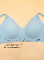 2 Pack Premium Melanie Seamless Wireless Padded Support Bra in Nude and Black