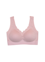 Premium Remi Lace Plus Size Seamless Wireless Paded Push Up Bralette in Pink