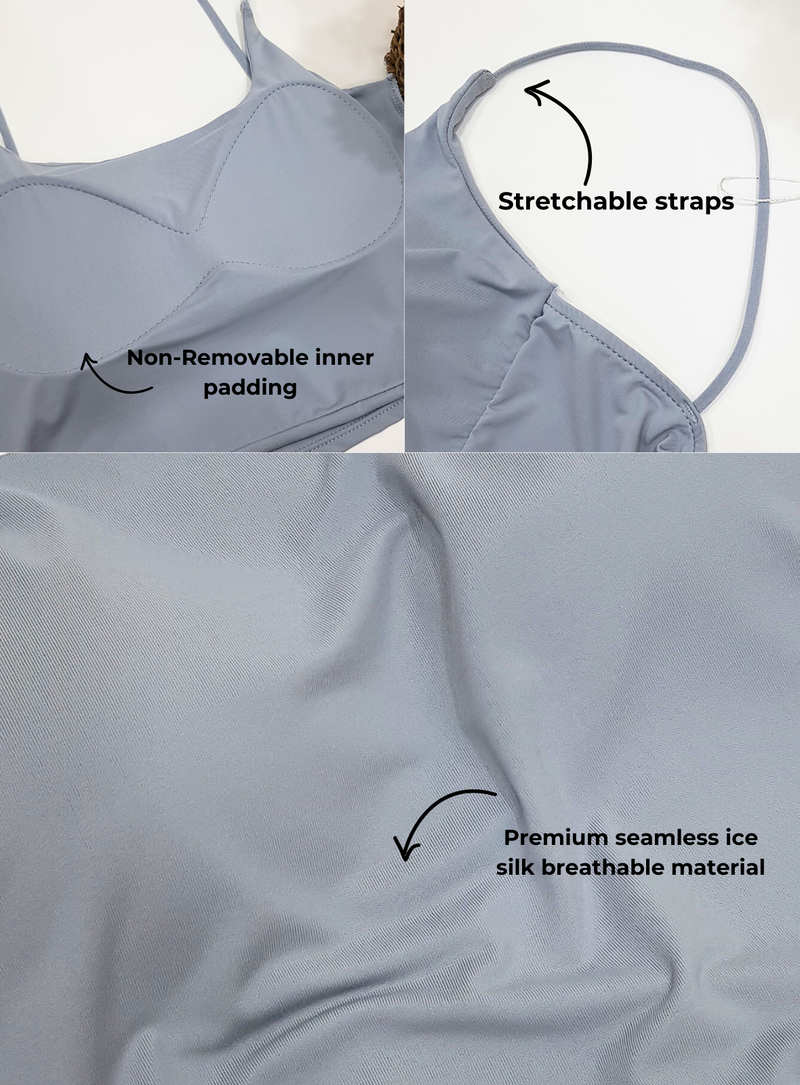 Premium Alaia Seamless Ice Silk Bralette Inner Top in White