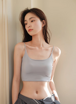 Premium Alaia Seamless Ice Silk Bralette Inner Top in Grey