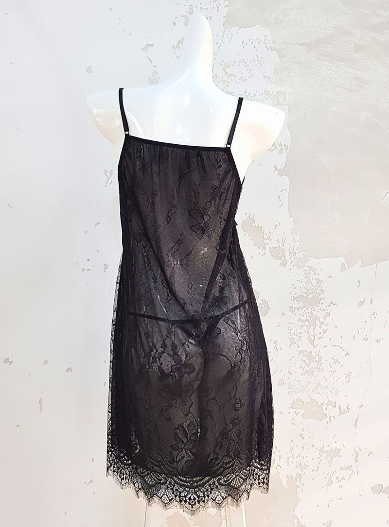 Premium Lainey Lingerie Corset Night Gown Nighties in Black