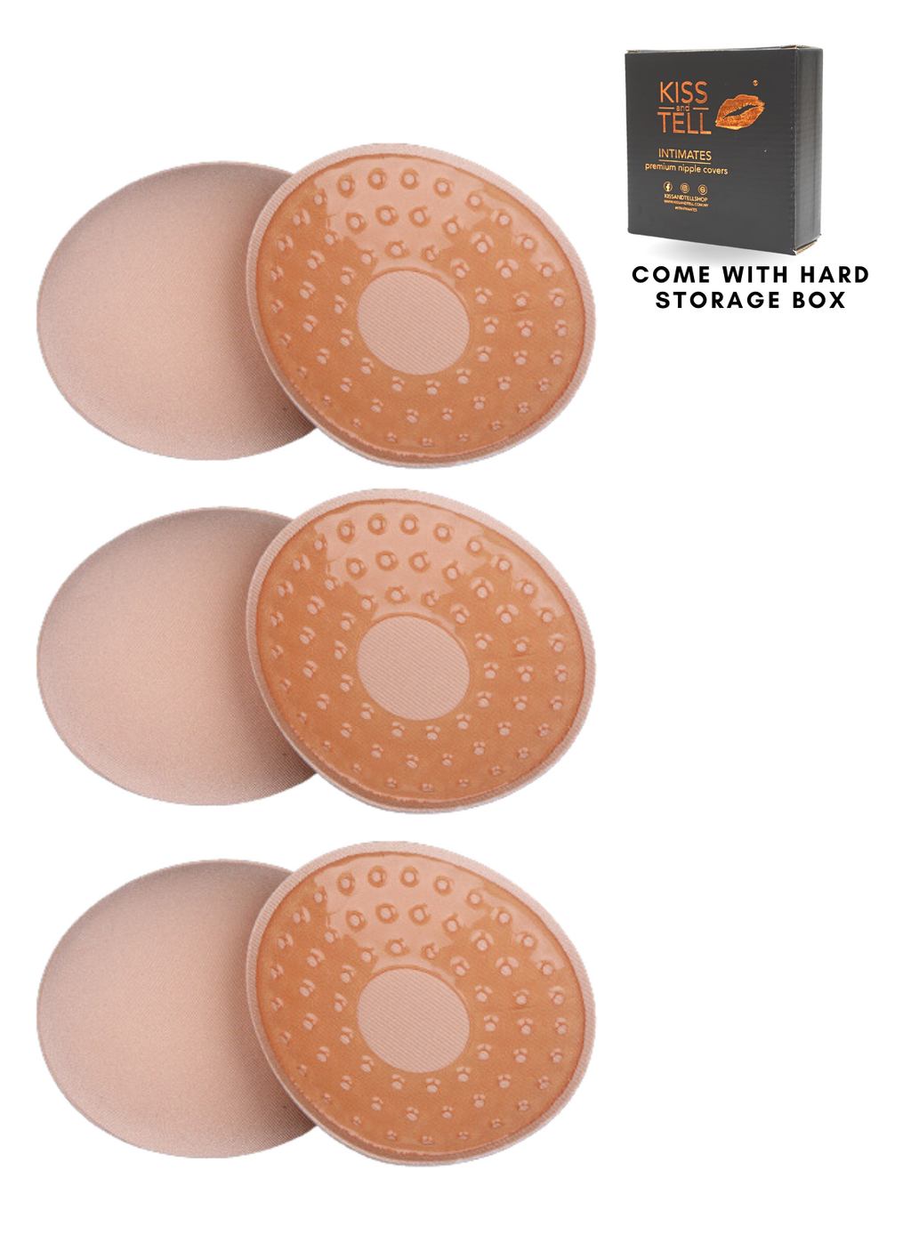 Reusable Stick On Nipple Covers 3 Pack (Nude) AU One Size Fits All