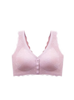 Premium Rylee Lace Plus Size Seamless Wireless Paded Push Up Bra in Pink