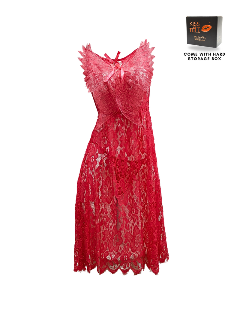Premium Aeris Lingerie Corset Night Gown Nighties Butterfly in Red