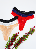 6 Pack Alexis Sexy Lace G String Thong Panties Bundle B