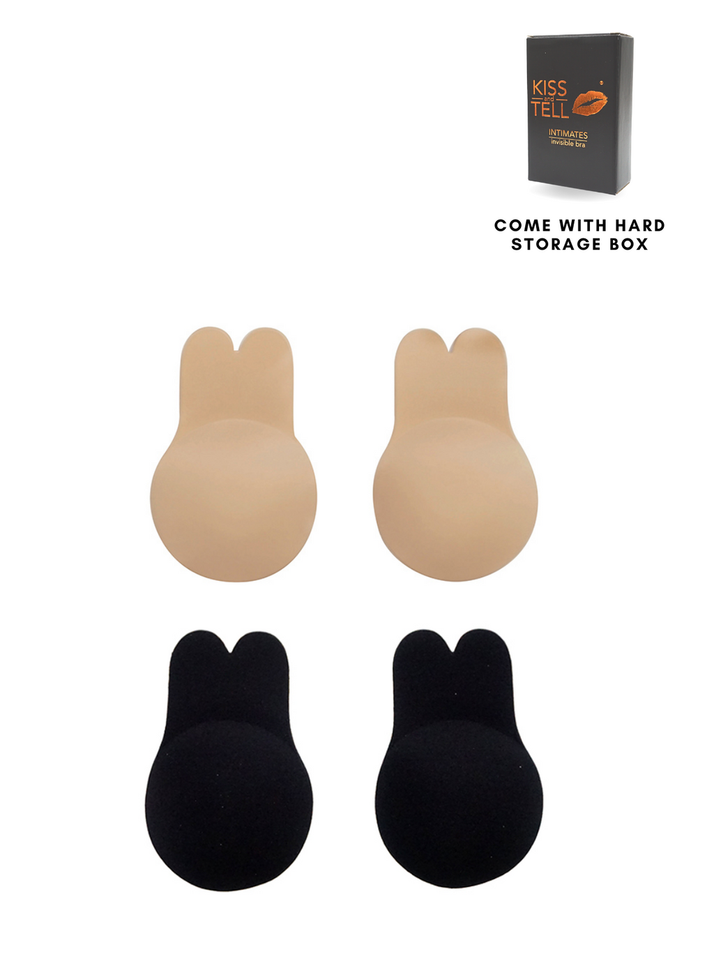 Kiss & Tell 2 Pack Lifting and Push Up Nubra Stick On Bra in Nude and Black  2024, Buy Kiss & Tell Online
