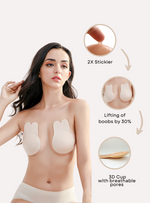 2 Pack Breast Lift Up Bra in Nude & Black