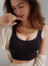 2 Pack Premium Carissa Cotton-Ribbed Bralette Top in White n Black