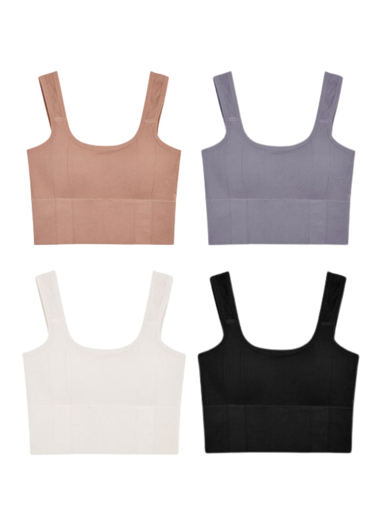 Carissa Cotton-Ribbed Bralette Top