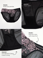 3 Pack Daphne Sexy Brief Lace Panties Bundle C