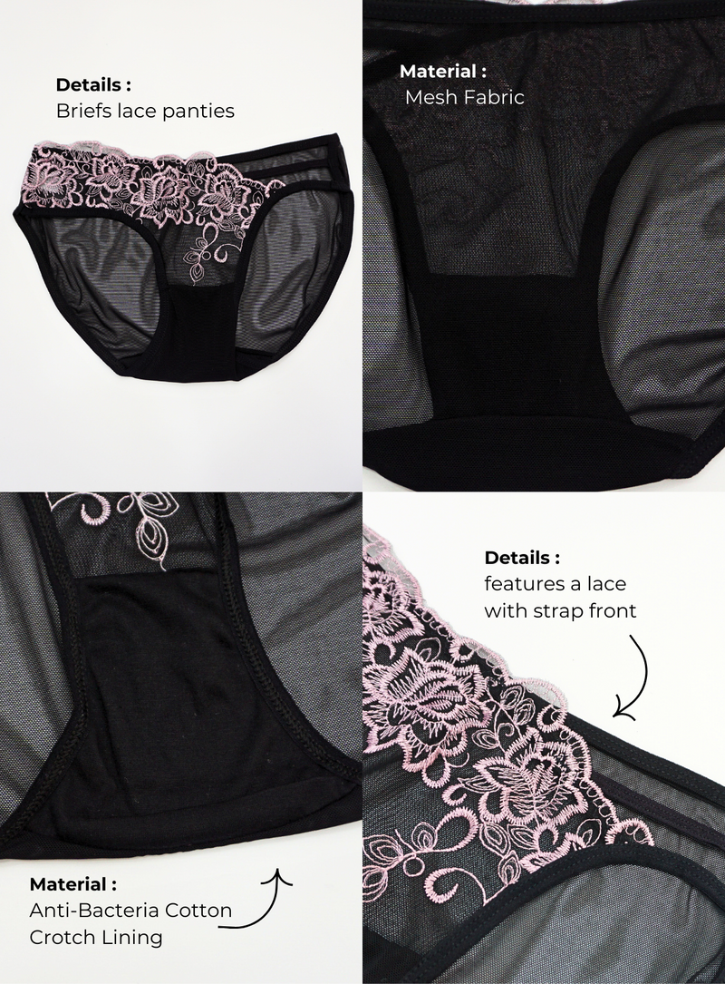3 Pack Daphne Sexy Brief Lace Panties Bundle E
