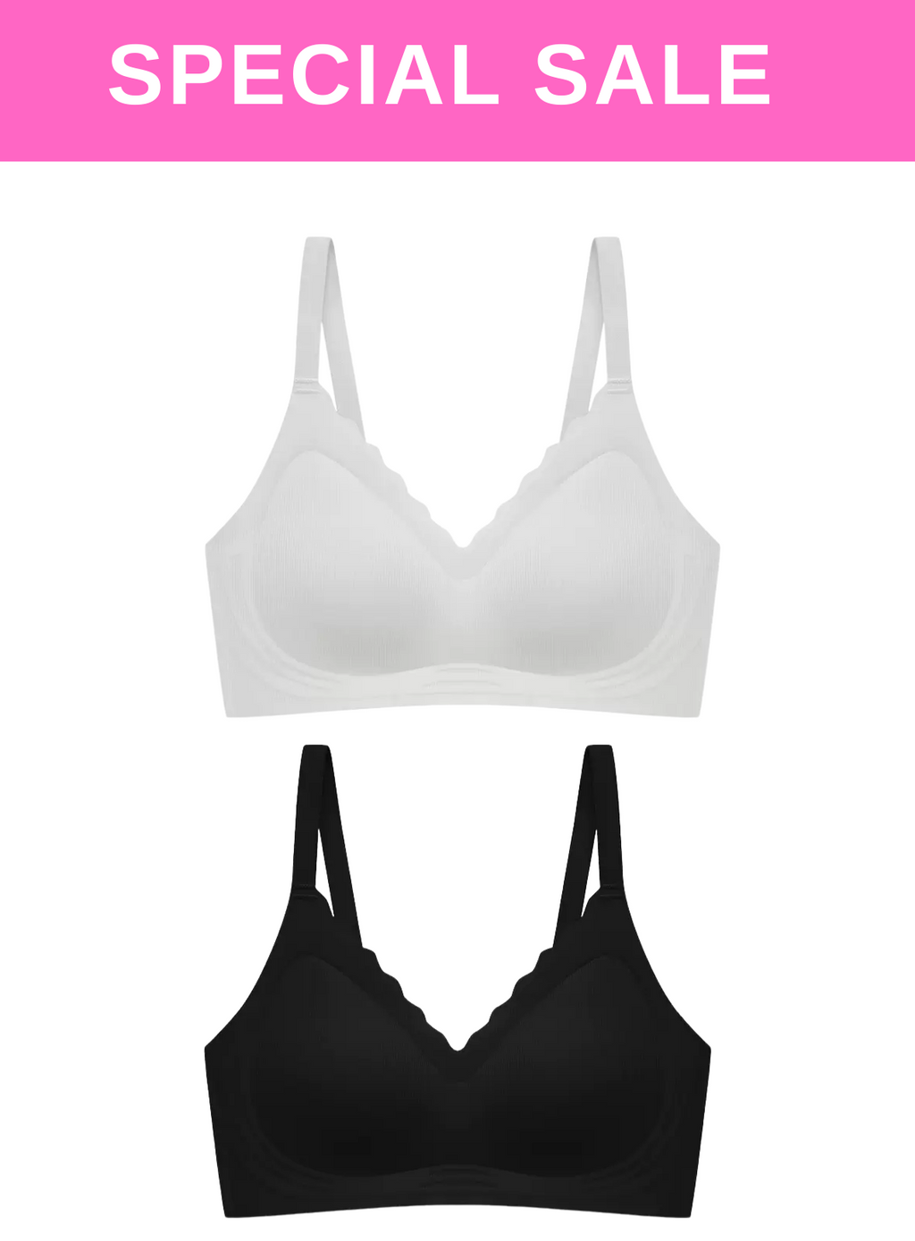2 Pack Delia Wireless Push Up Support Bra in Grey and Black – Kiss & Tell  Malaysia