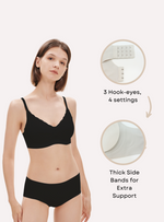 Delia Seamless Wireless Comfortable Push Up Support Bra in Nude