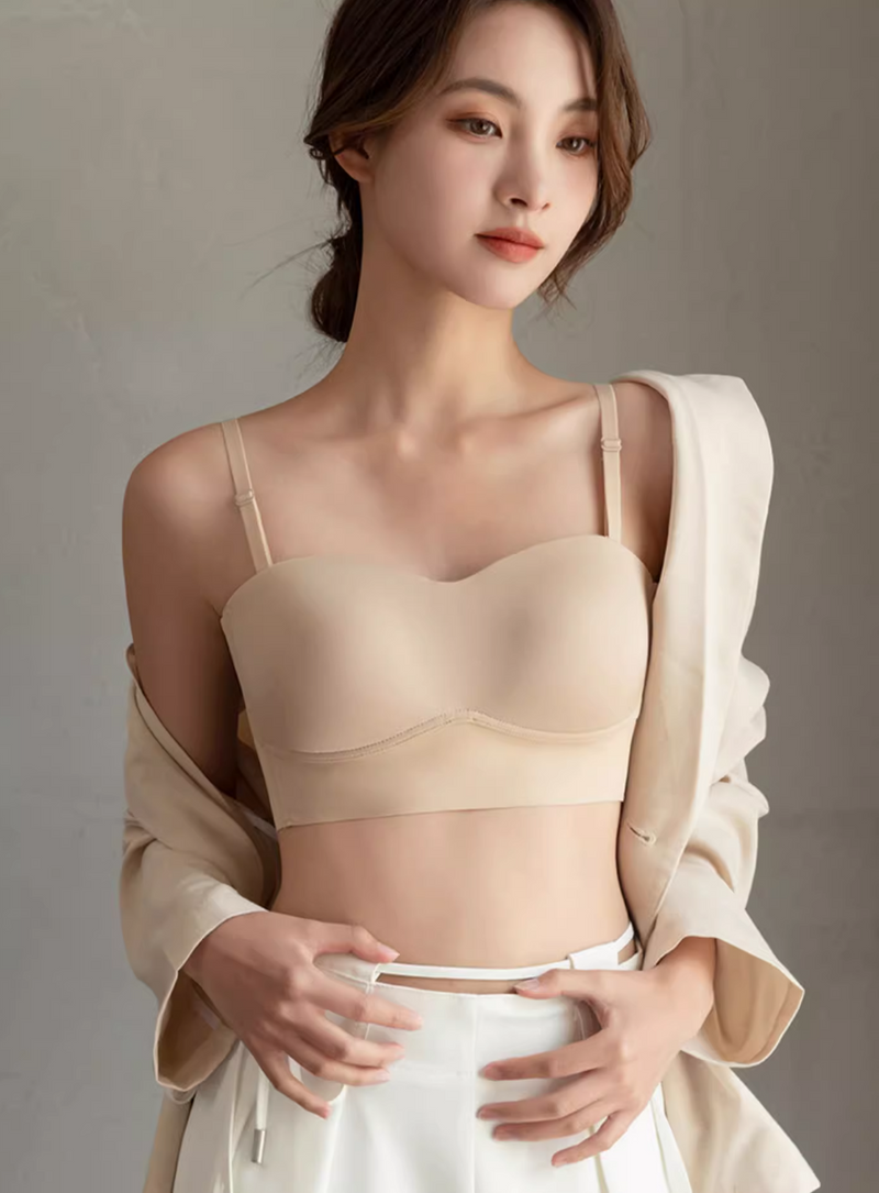 2 Pack Premium Della Seamless Bralette Top Corset in White n Nude