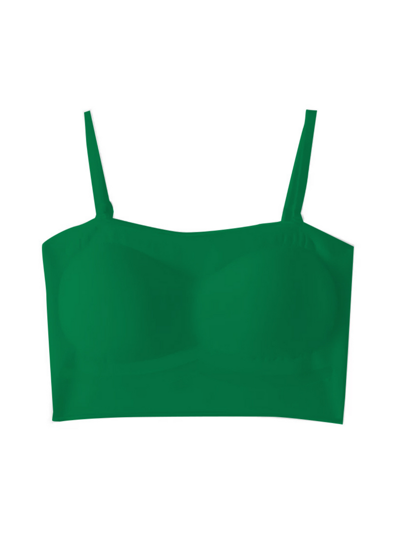 Premium Divya Sexy Criss Cross Back Seamless Bralette Top in Green