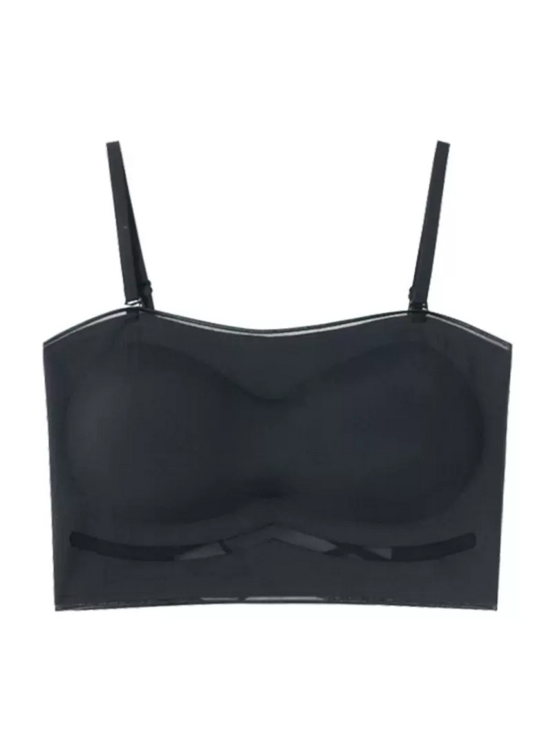 Premium Divya Sexy Criss Cross Back Seamless Bralette Top in Black