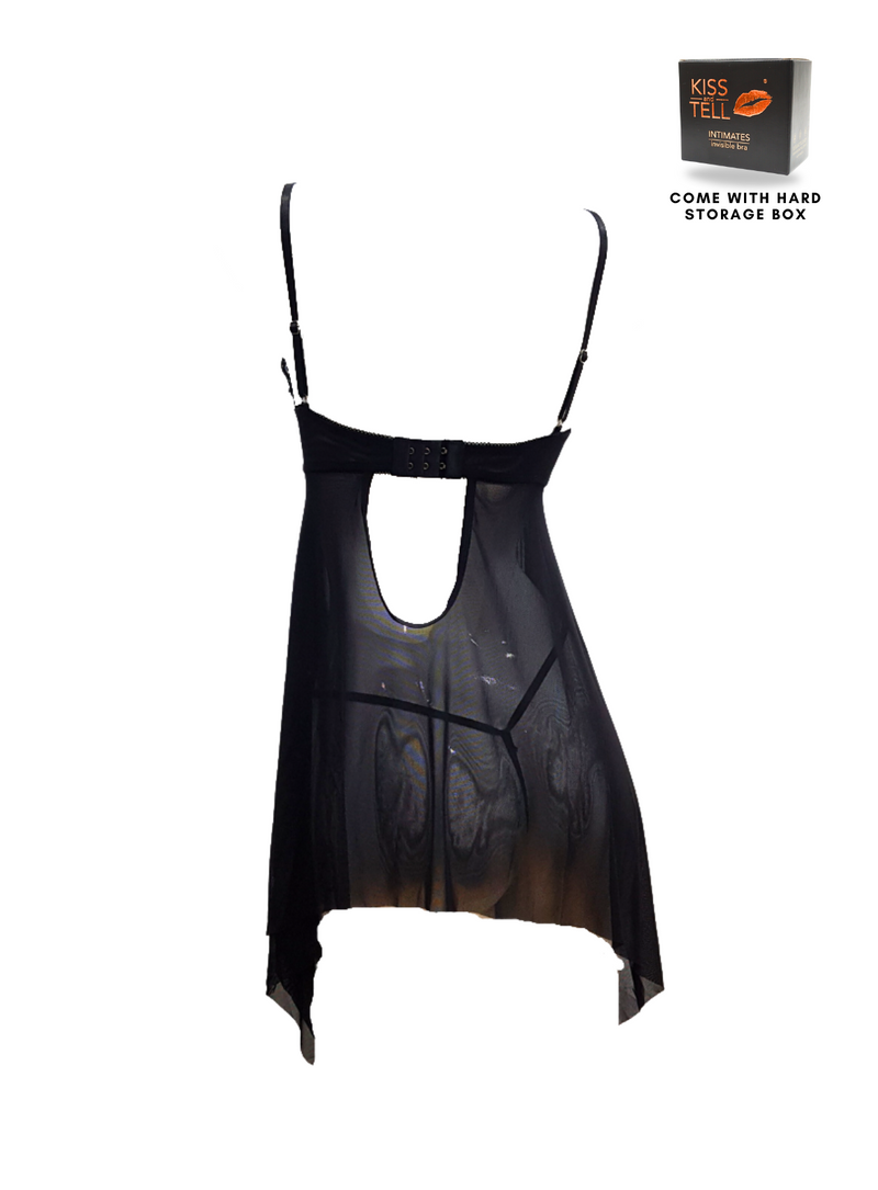 Premium Elvira Lingerie Corset Night Gown Nighties Teddy in Black