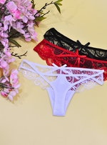 3 Pack Emily Sexy Lace G String Thong Panties Bundle A