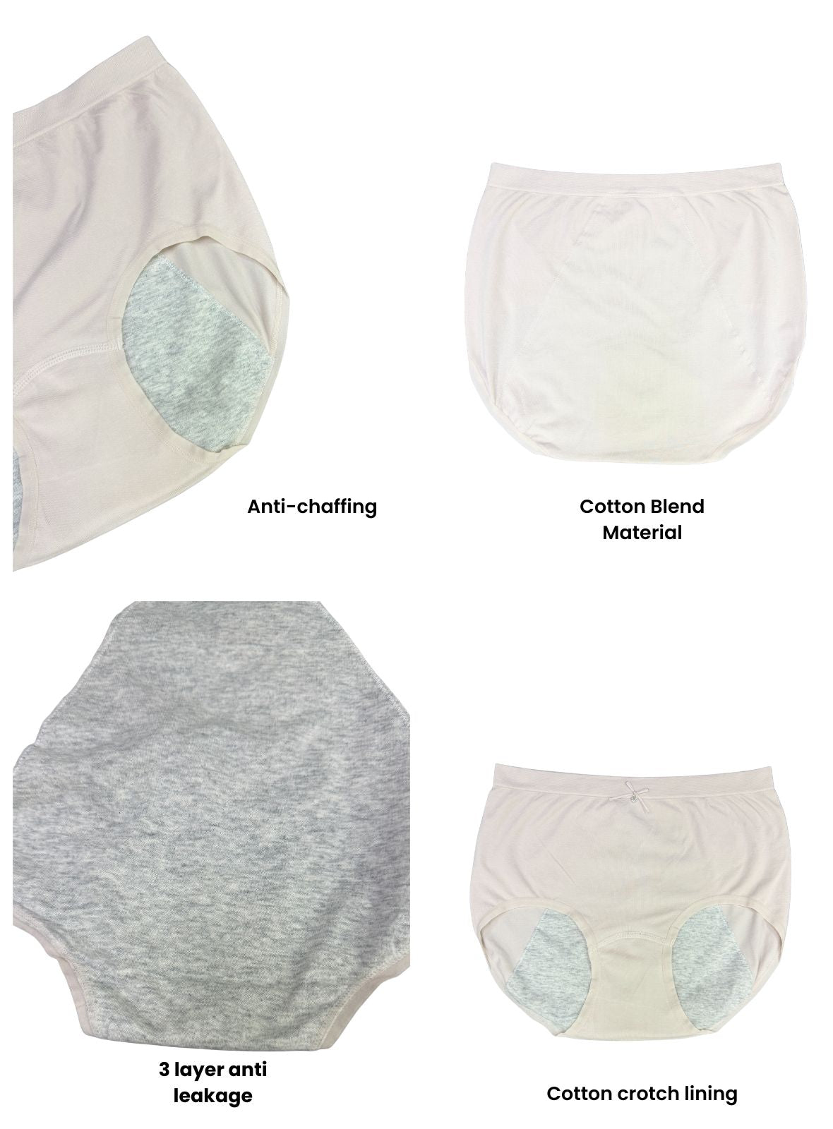 6 Pack Eden Menstrual Panties