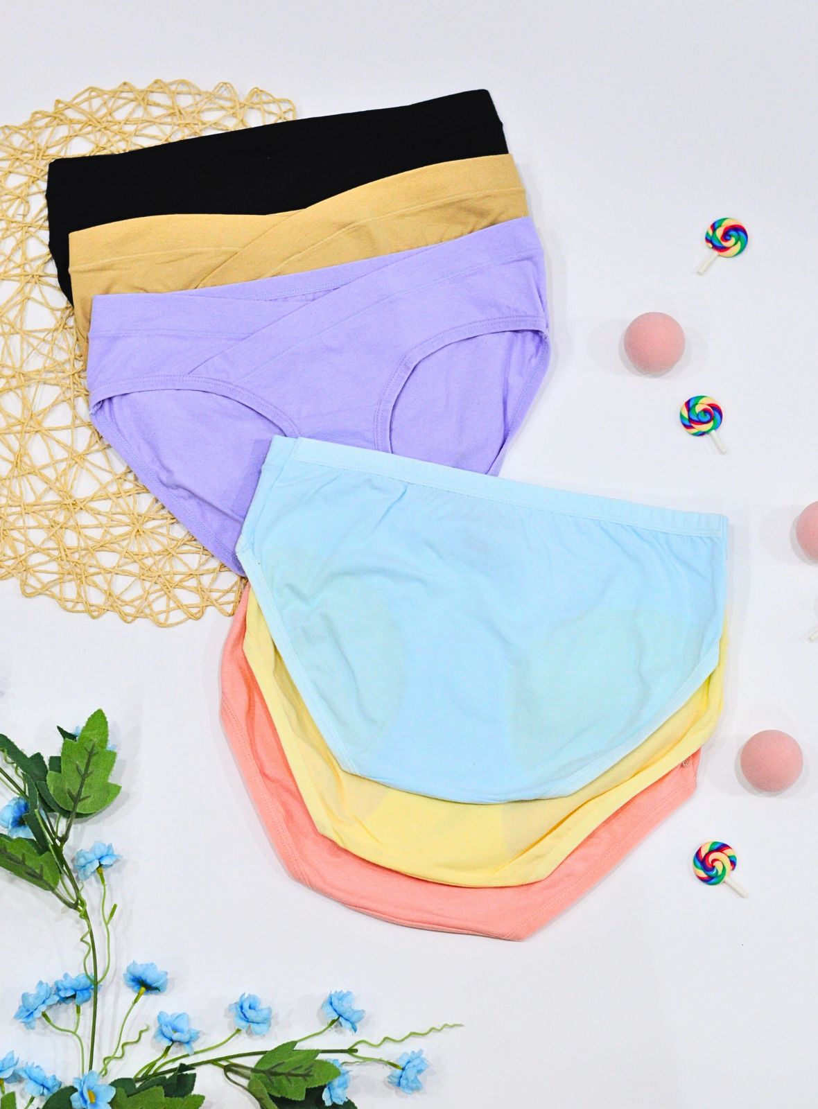 6 Pack Elena Maternity U-Shaped Briefs Cotton Panties