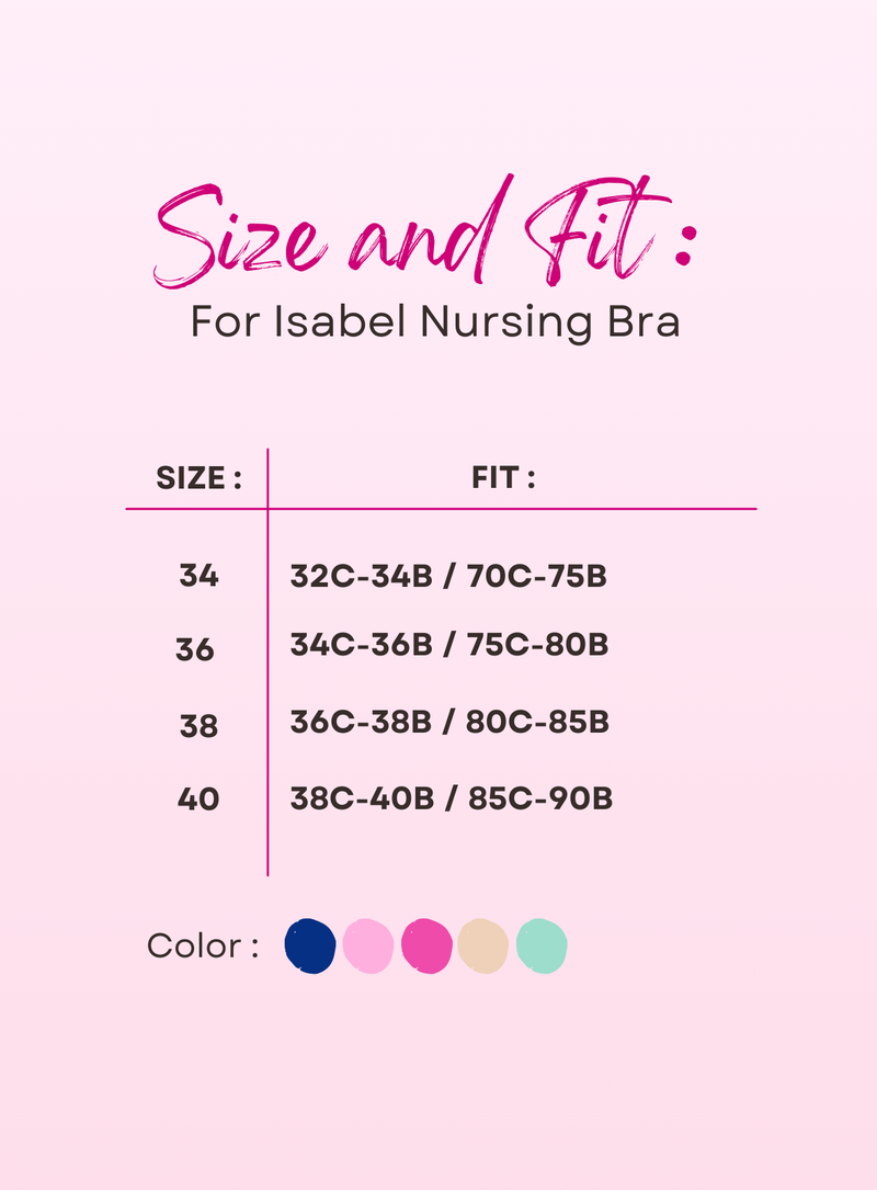 Premium Isabel Push Up Nursing Bra in Baby Pink