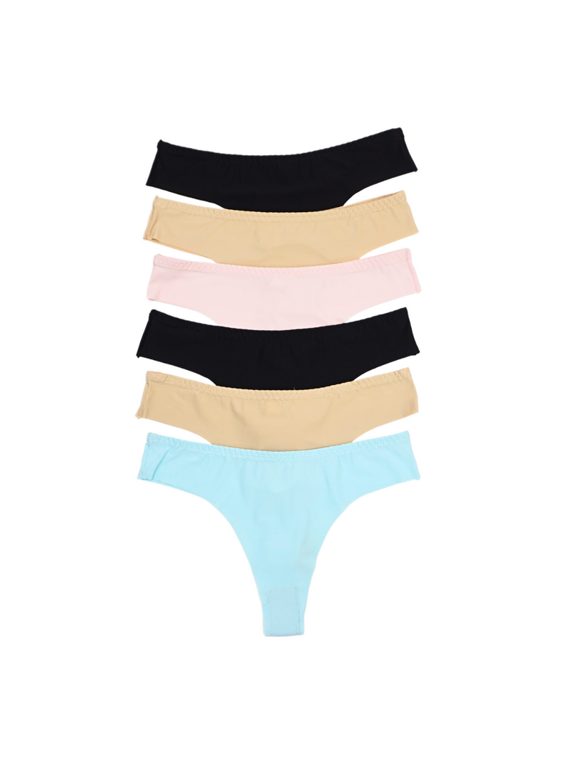 6 Pack Liana Ice Silk Thong Panties A