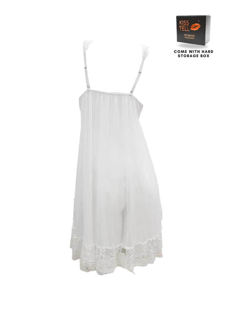 Premium Malia Lingerie Corset Night Gown Nighties in White