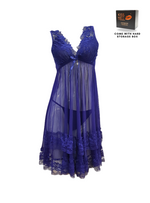 Premium Malia Lingerie Corset Night Gown Nighties in Blue