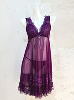 Premium Malia Lingerie Corset Night Gown Nighties in Purple