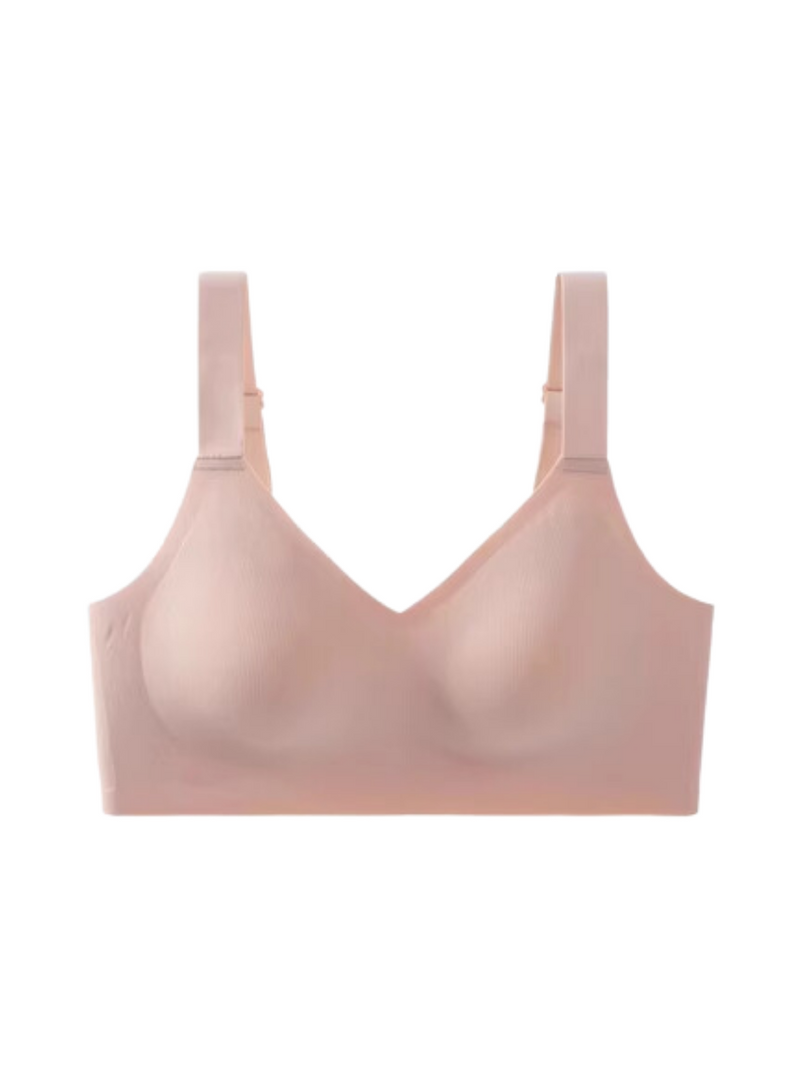 Premium Melissa Plus Size Seamless Wireless Padded Support Bra in Nude