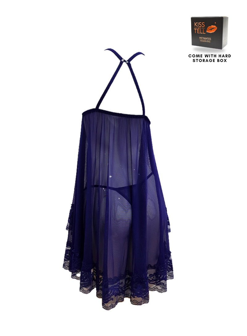 Premium Odelle Lingerie Corset Night Gown Nighties in Blue