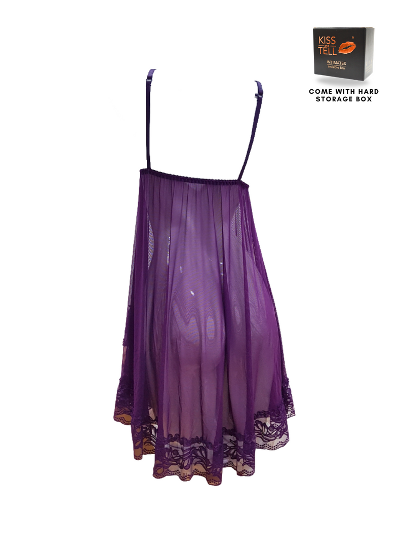 Premium Odelle Lingerie Corset Night Gown Nighties in Purple