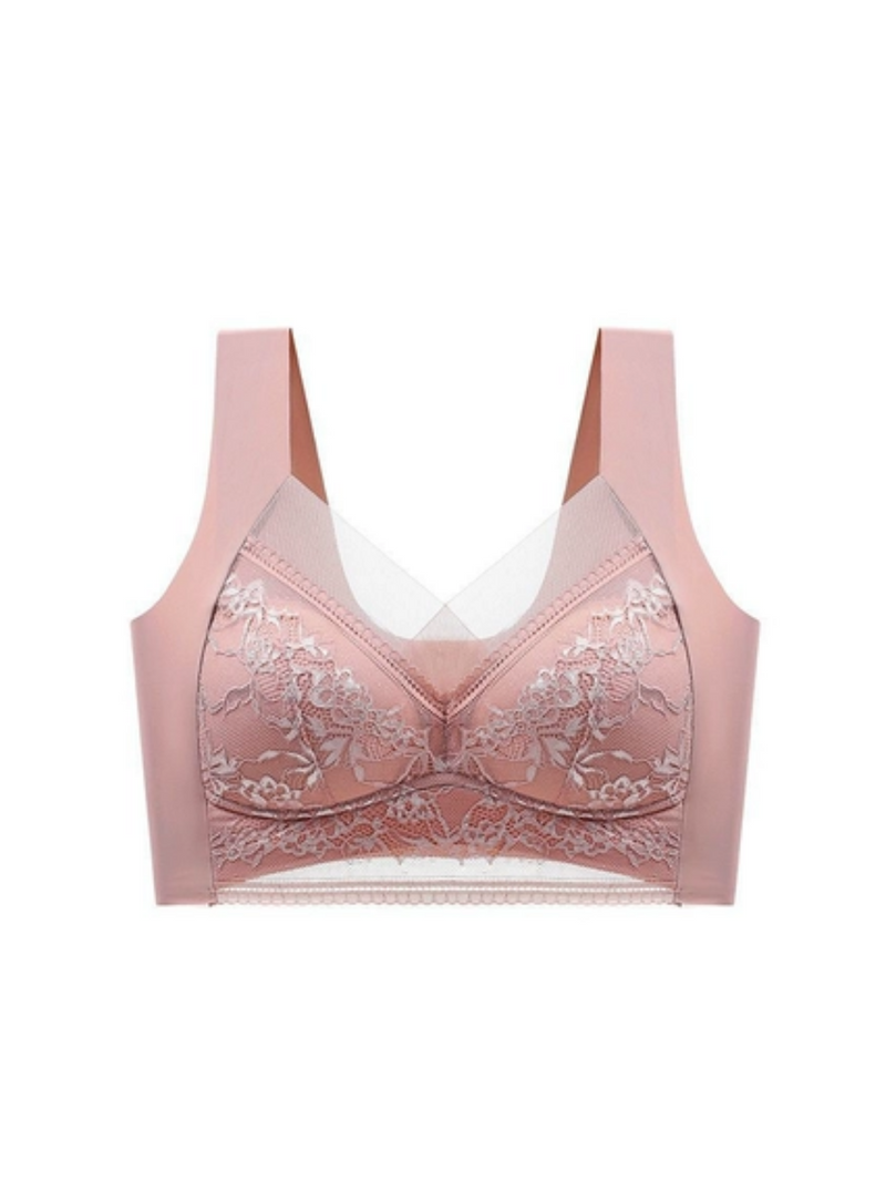 Premium Lena Lace Seamless Bralette Top in Pink
