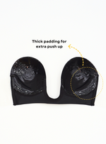 2 Pack Plunging Push Up Bra in Black