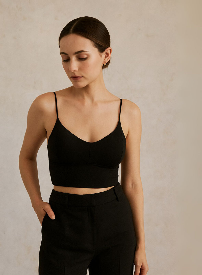 Reina Bralette Top in Black