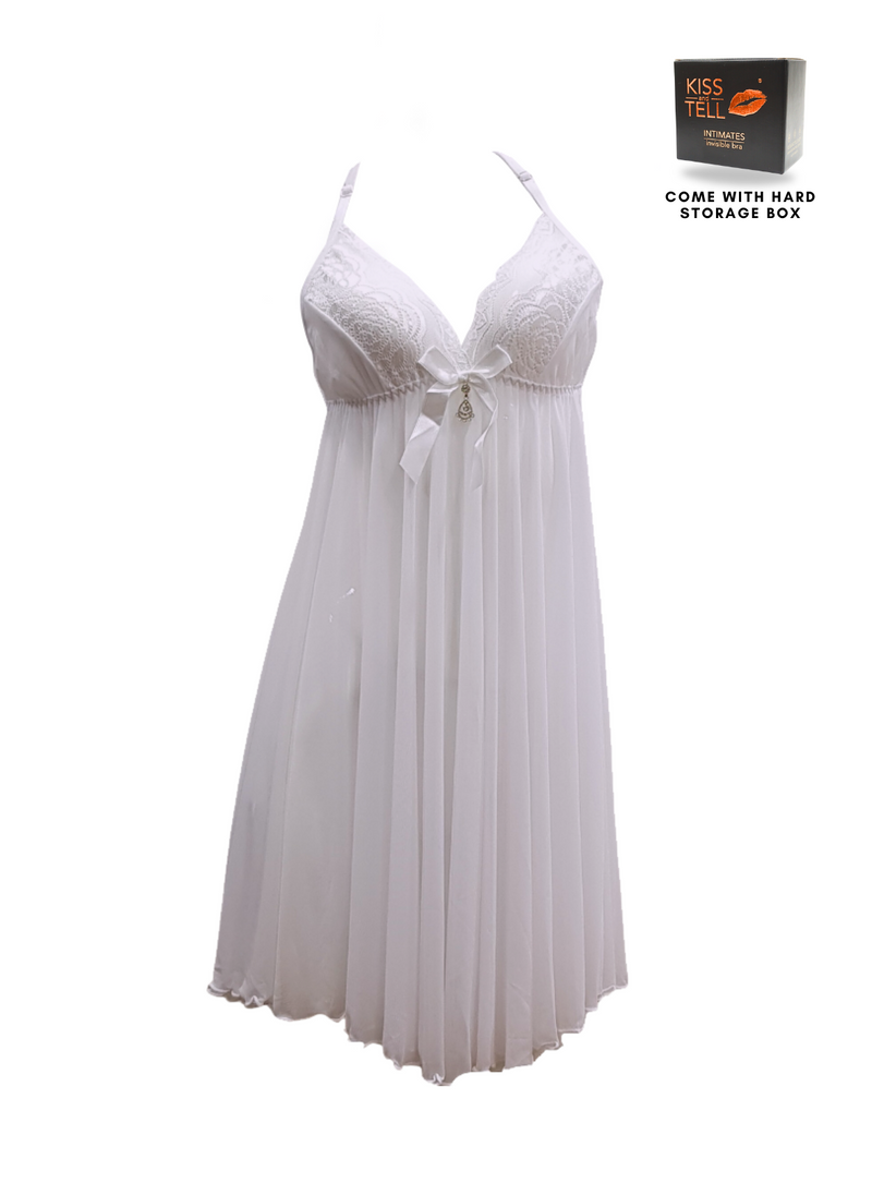 Premium Willa Lingerie Corset Night Gown Nighties in White
