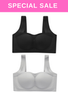 2 Pack Premium Amy Seamless Push Up Lifting Supportive Wireless Padded Bra in Grey and Black