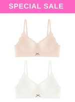 [Backorder] 2 Pack Lucia Seamless Wireless Paded Push Up Bra in Nude and White